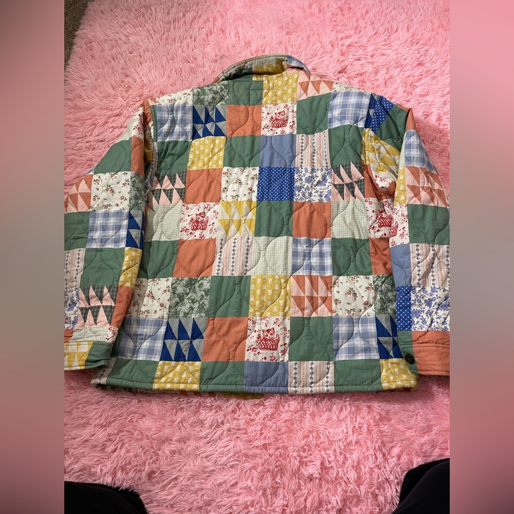 Teddy Fresh Patchwork Quilted Jacket Women’s Size XL Multicolor Cottagecore - Picture 2 of 7